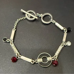 SWAROVSKI Crystal Swan Signed Silver-tone Toggle Bracelet 12.2g. thumbnail 1