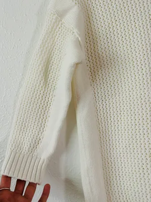 Set of 2 J.Crew Womens M Open Knit Sweaters Mint Green Ivory Cotton NWOT thumbnail 10