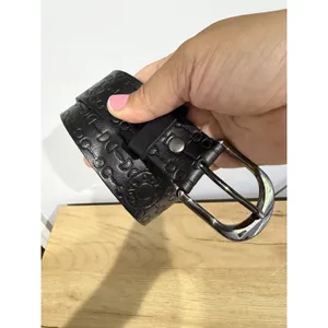 Dover Saddlery Bit By Bit‎ Belt Embossed Leather Equestrian Women Sz 28 Black thumbnail 2