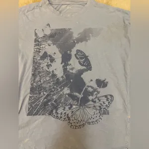 Aerie Butterfly Graphic Tee Women’s medium Y2K Distressed Grunge T-Shirt thumbnail 9