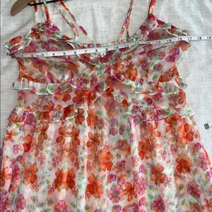 Misa‎ Los Angeles Halter Ruffle Midi Dress Floral Flowy Asymmetrical Size Small thumbnail 11