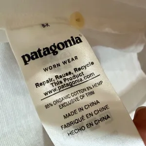 Patagonia‎ White Organic Cotton Hemp Short Sleeve Button Down Shirt 54340 Size 6 thumbnail 5