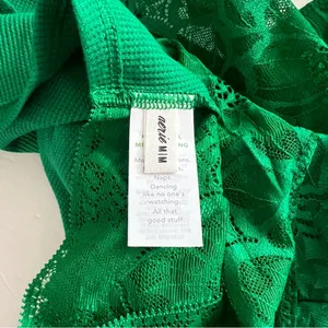 Aerie Holiday Best Lace Waffle Longline Bralette in Everglade Size M New thumbnail 9