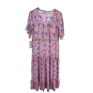 Goodnight Macaroon NWT Boho Floral Midi Dress Pink Purple Size Medium Romantic‎ thumbnail 5