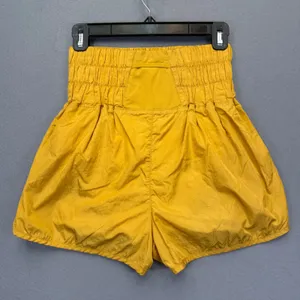FP Movement‎ The Way Home Shorts Mustard Yellow High Waist Smocked Size M thumbnail 6