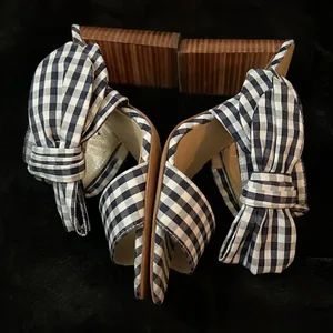 Ann Taylor Oriana gingham bow heels 5.5 thumbnail 4