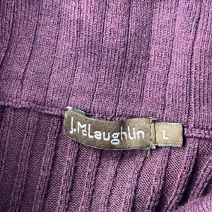 J McLaughlin Sweater Womens L Purple Turtleneck Tight-Knit Button Cuff Pullover thumbnail 6