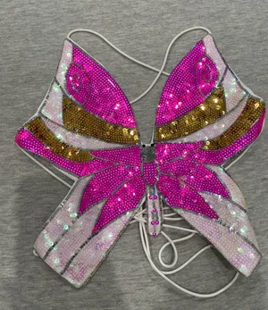 Pink Sequin butterfly shape top Size XS thumbnail 1