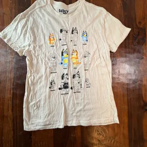 Bluey Family Character Graphic T-Shirt Tan Cotton Short Sleeve Womens Large thumbnail 1