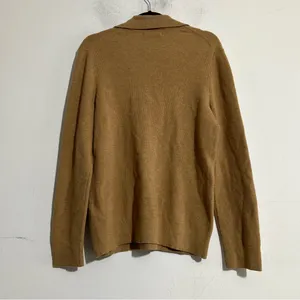 Banana Republic Factory Johnny Collar Sweater Brown Sugar Large Neutral Minimal thumbnail 5