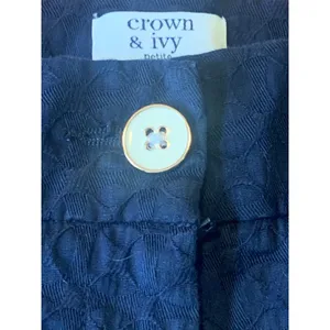 Crown & Ivy Shelby shorts 10 Petite Navy Blue Scalloped Hem thumbnail 3