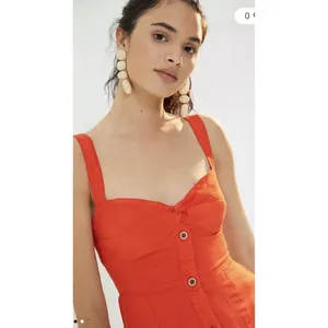 Anthropologie Maeve Twist-Front Mini Dress Linen‎ Size XL Sundress thumbnail 3