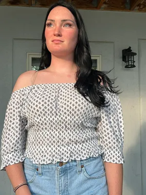 Wrangler Retro Off Shoulder Cropped Shirt thumbnail 1