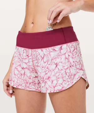 Lululemon Speed Up Shorts- Floral Bloom White Star Ruby Exclusive Color thumbnail 1