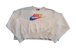 Nike Woman’s L Cross Stitch‎ Logo Fleece Crewneck Sweater Cropped thumbnail 1
