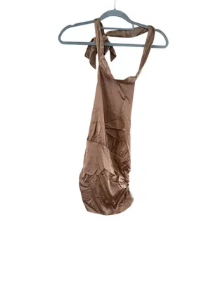 Women's CIDER Brown Halter Mini Dress M thumbnail 8