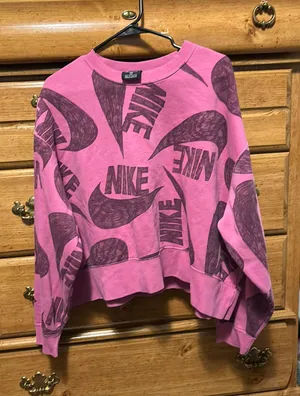 Nike Pink Crew Neck Lightweight Sweatshirt thumbnail 1