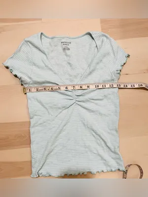 American Eagle Women Medium Cute Cottagecore Boho Retro Y2K Lettuce Trim Top thumbnail 5