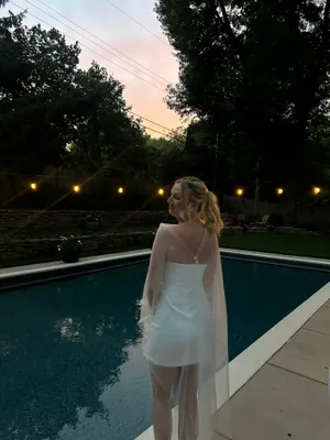 Shop fancy bridal dress with cape thumbnail 2