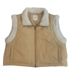 Thread +Supply Woman Lg Tan/Cream Puffer Cabincore‎ Neutral Sherpa-Lined Vest thumbnail 1