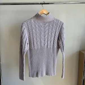 Vintage Axcess Turtleneck Sweater Large Grey Cable Knit Y2K Preppy Chic Cottage thumbnail 2