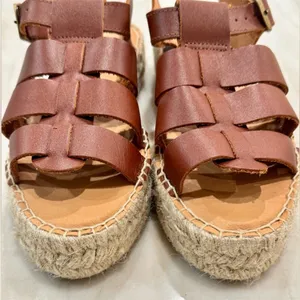 $170 NEW Free People X Barbour Paloma Espadrille Platform Fisherman Sandal 7.5 thumbnail 7