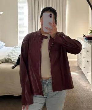 Red Leather Jacket Size XL thumbnail 3