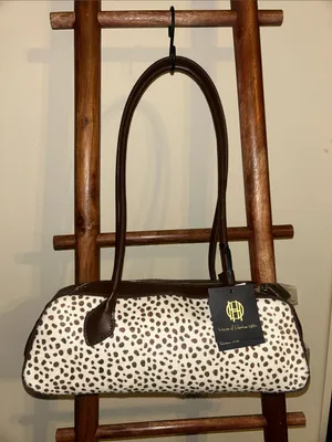 House of Harlow 1960 Genuine Calf Hair Dot Long Baguette Shoulder bag thumbnail 2