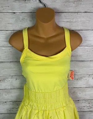 Free People FP Movement Way Home Skort Romper Lemon Verbana Size Small thumbnail 2