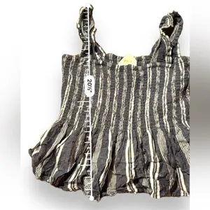 Anthropologie Maeve Schuyler Smocked Blue & White Striped Peplum Top Sz‎ M thumbnail 7