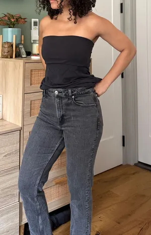 Abercrombie Curve Love The Mom Jeans High-Rise Black thumbnail 1