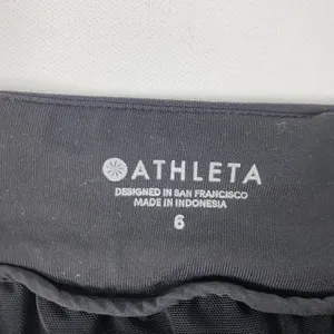 Athleta Shorts Womens‎ 6 Black Bermuda Nylon Spandex Pockets Elastic Waist thumbnail 7