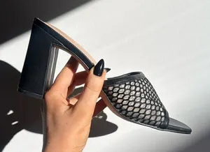Black Mesh Heel Black Size 9.5 thumbnail 1