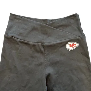 Forever 21 NFL collab Kansas City Chiefs black flare high rise yoga pants NWT LG thumbnail 5