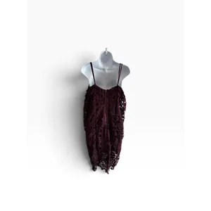 NWT ASTR The Label Lace Dress Size M Wine Cold Shoulder Floral Crochet Cocktail thumbnail 2
