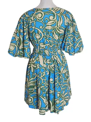 Sincerely Jules Blue and Cream Print Mini Dress Size Small Wedding Guest Dress thumbnail 2