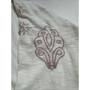 Pol Cardigan Ivory Pink Embroidered Open Oversized Boho Flowy Artsy W Size L thumbnail 5