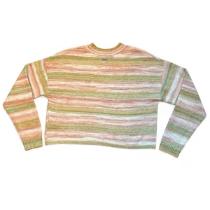 NEW Billabong Retro 70s Pink Sunset Stripped Crop Knit Jumper Sweater — MEDIUM thumbnail 6