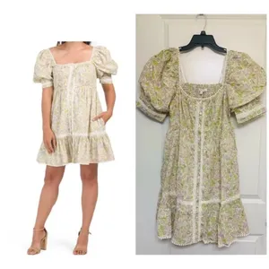 Love the Label Anthropologie floral mini dress size small thumbnail 2