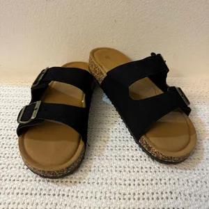 Women’s Sandal Slides– Adjustable Buckle Slippers, Lightweight with Cork Footbed thumbnail 3