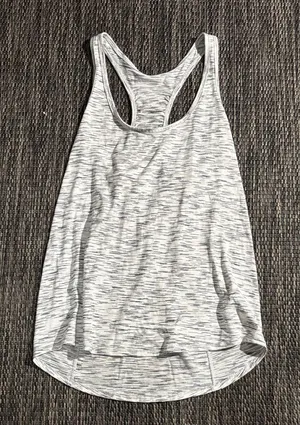 Lululemon Racerback Tank Top Tiger Space Dye Black White Size 8 thumbnail 1
