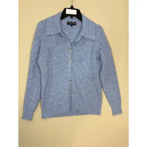 Central Park West Millie Oversized blue Polo Sweater Small thumbnail 3