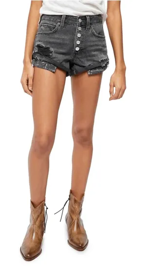 We The Free Free People Romeo Rolled Cuttoff Shorts 100% Cotton Distressed Sz 24 thumbnail 1