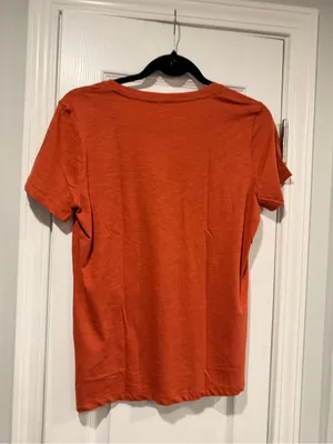 NWOT Madewell Size S Burnt Orange V Neck Short Sleeve Slub Cotton Tee Shirt thumbnail 7
