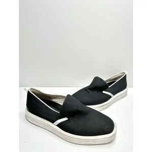 Franco Sarto Sneaker Women’s Size 8.5‎ Black White Canvas Slip On Style thumbnail 4