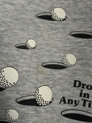 VINTAGE Golf Sweatshirt Medium Gray Crewneck Drop In Any Time! thumbnail 4