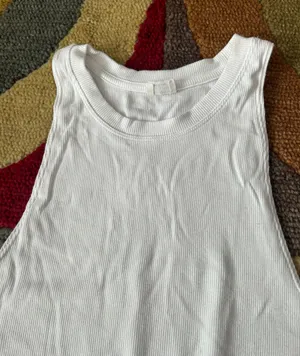 Wilfred Free Aritzia White Basic High Neck Ribbed Sleeveless Thong Bodysuit S thumbnail 3