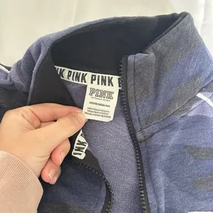 VS Victorias Secret Pink Half Zip Pullover Sweater Jacket Navy Camo Womens XS‎ thumbnail 4