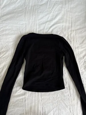 Garage black portia square neck long sleeve top thumbnail 3