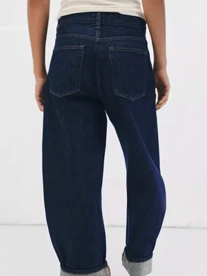 ZARA Wide-Leg Dark Blue Women’s Jeans thumbnail 3